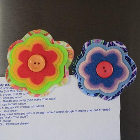 felt flower magnets