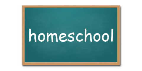 homeschool word on chalkboard