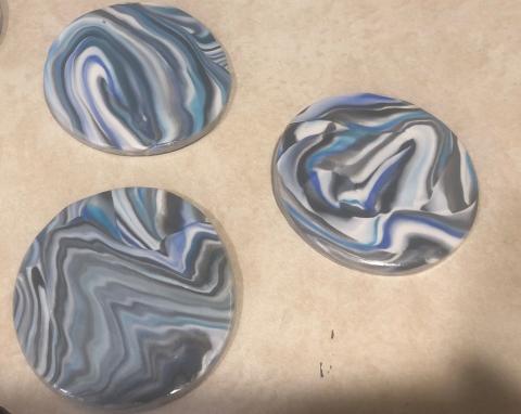 Marble Clay Coasters