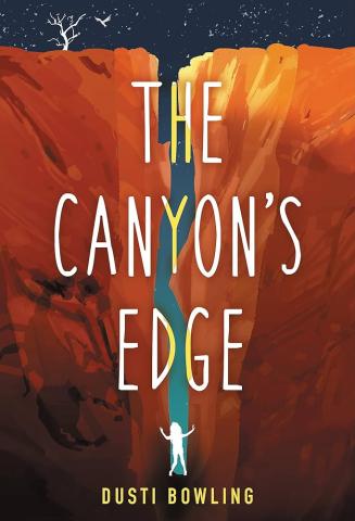 The Canyon's Edge book cover of someone stuck in a narrow canyon gap