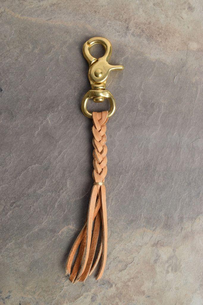 braided faux leather keychain