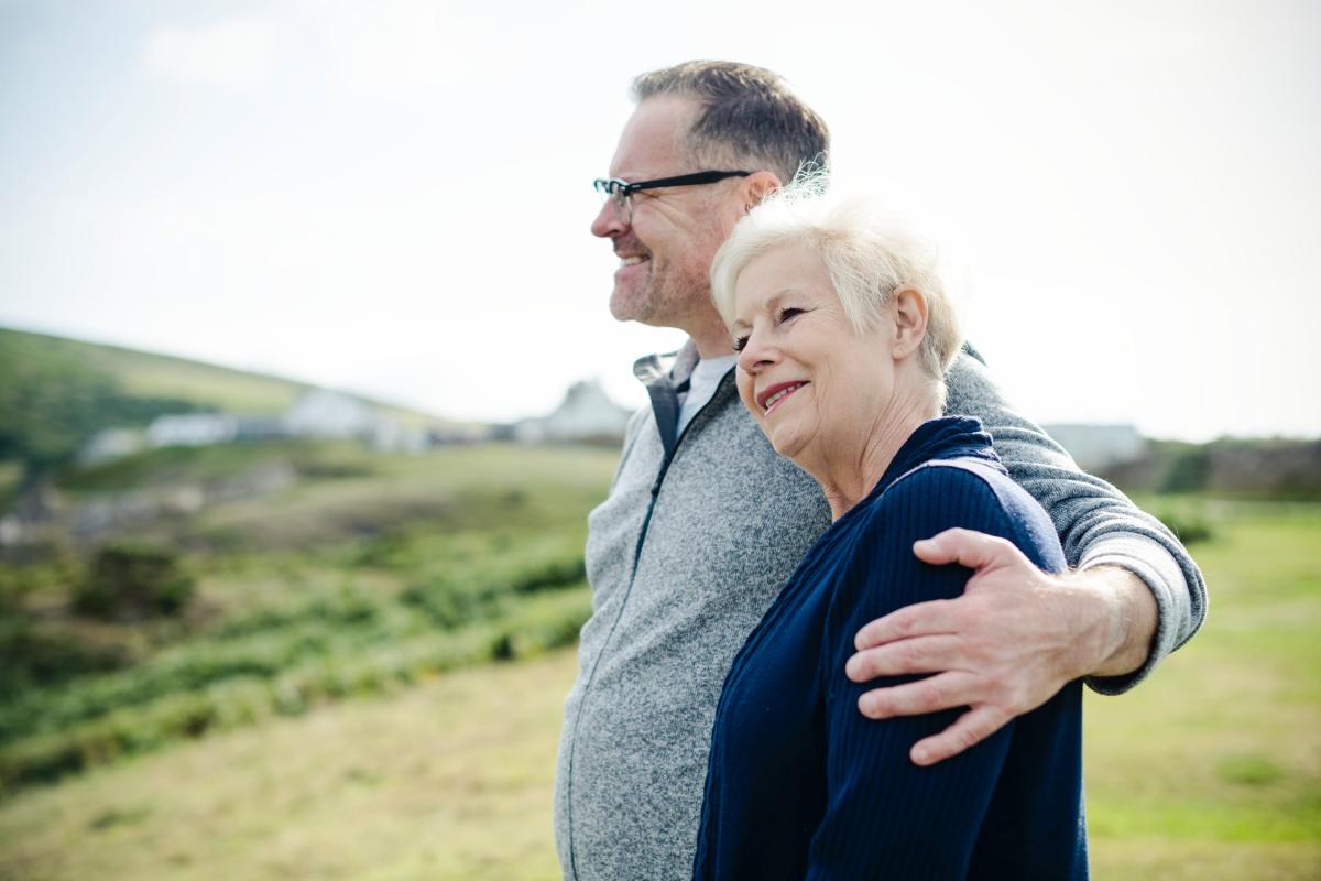 Retired couple smiling