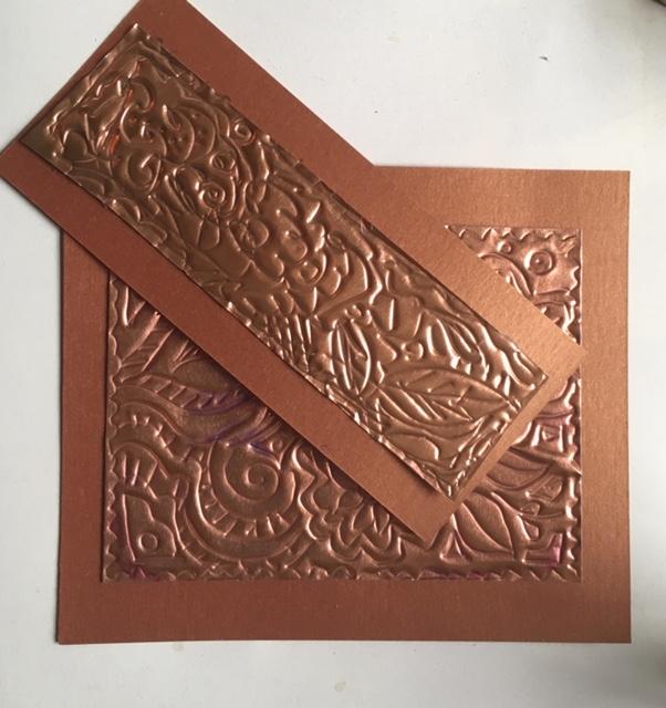 Copper sheets with engraved floral design