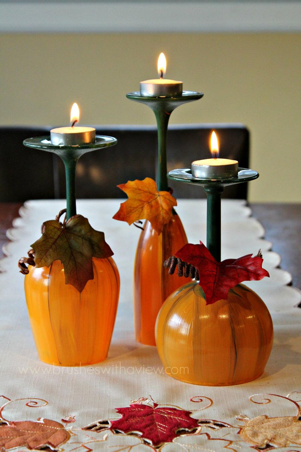 Pumpkin candle holder