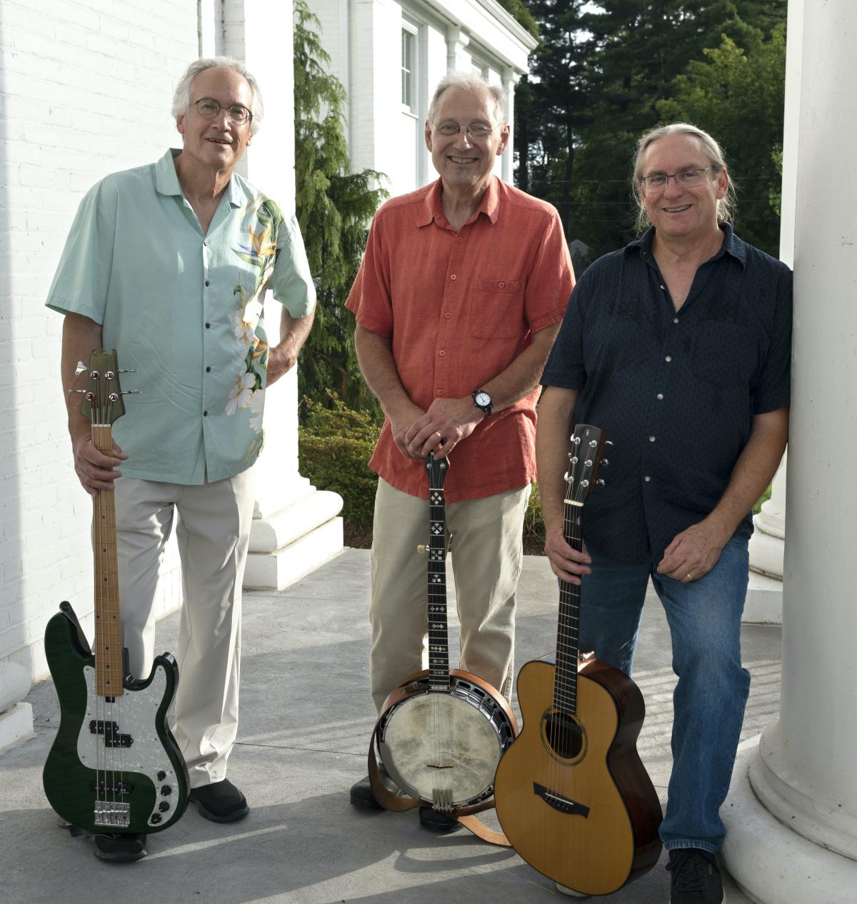 Photo of The Kerry Boys with their instruments at Barney Library.