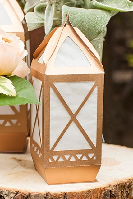 metallic cardstock lantern