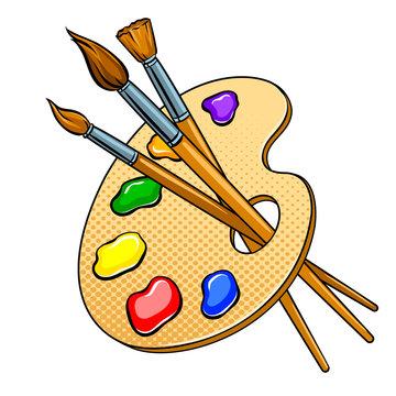 paint palette and brushes