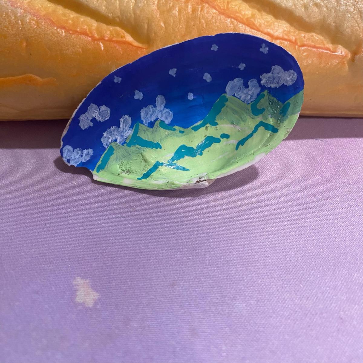 Shell with painted scenery--done with acrylic paint pens