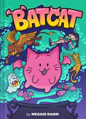 Batcat book cover of pink animated cat